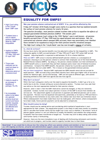 simplicity focus-GMP equalisation